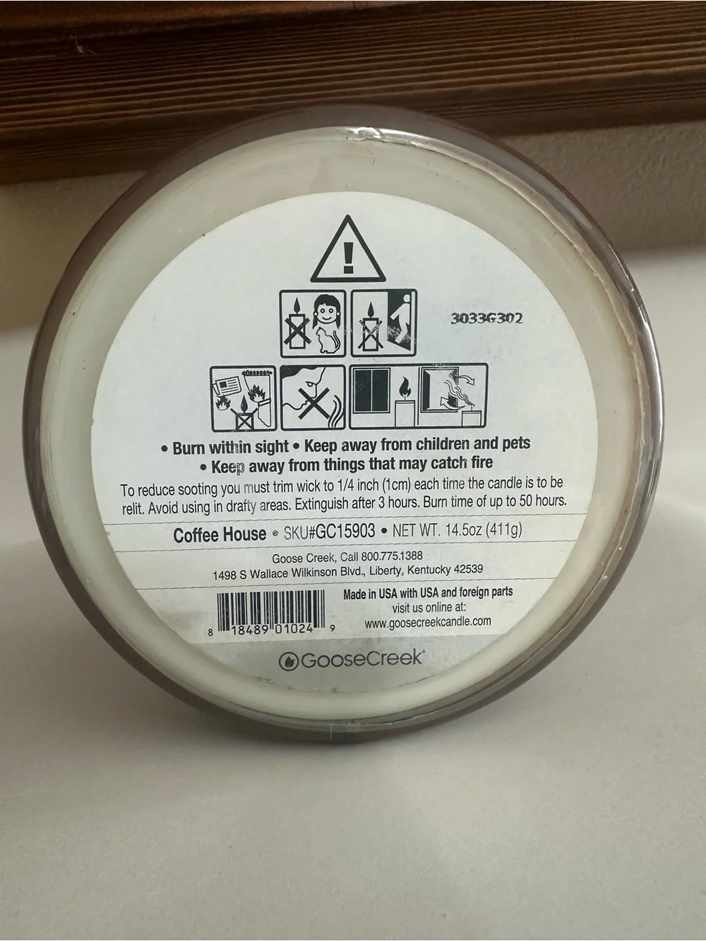 Goose Creek Coffee House Scented 3 wick Candle - Brown